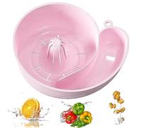 Rotating Vegetable Washing Bowl with Strainer, Portable Drain Colander Basket, Space Saving Kitchen Sink Helper, Wall Hanging Design, Set of 2