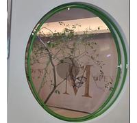 Rotating ventilation window,360° Rotatable Aluminum Alloy Shed Window with Tempered Glass, Flush Mount Design for Bathroom, Kitchen, Playhouse Decor - Green, 3,110cm/43.3in