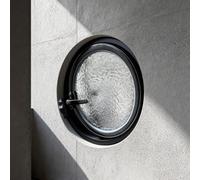 Rotating ventilation window,360° Rotating Lockable Round Porthole Window with Handle - Modern Black Casement Replacement for Home, Kitchen, Basement - 24in (61cm)