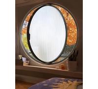 Rotating ventilation window,360° Rotating Round Window - Black Flush Mount Aluminium Alloy Swivel Tempered Glass, Perfect for Attic, Bedroom, Kitchen Replacement - 30cm/11.8in