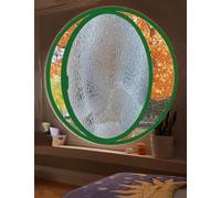 Rotating ventilation window,360° Rotating Round Window, Flush Mount Aluminum Alloy Swivel Tempered Glass, Attic Bedroom & Kitchen Replacement, Green, 90cm/35.3in - Modern Design & Durable Pe