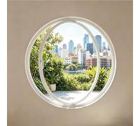 Rotating ventilation window,360° Rotating Tempered Glass Window for Shed, Bathroom & Kitchen - White, 50cm/19.6in, Pivot Embedded Design for Easy Use & Modern Look