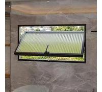Rotating ventilation window,Sliding Vertical Rotating Shed Window with Glass - 12x22in (300x550mm) Square Transom Ideal for Bathroom, Dormitory, Bedroom & Natural Light Enhancement
