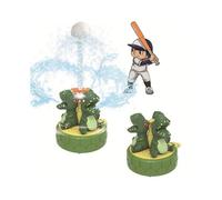 (Rotating water spraying dinosaur + baseball) 25 water spray rocket baseball helicopter frog outdoor sprinkler toy lawn water play toy