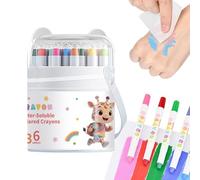 Rotating Wax Crayons, 36 Pieces, Safe Multifunctional Washable Pens with Non-Slip Handle, Rotating Colouring Pencils Painting Set for Children, for Nursery, Students, Girls, Teenagers