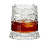 Rotating Whiskey Glass - 360 Rocking Base | Bourbon Glassware Tumbler Set, Large Drinking Vessel for Cocktail Enthusiasts, Elegant Gift for Collectors Father's Day Parties Tasting Events