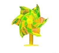 Rotating Windmill Car Dashboard Decoration - Solar Free LED Light Ornament for Auto Interior - Fun Shaking Head Spinner for Sedan Truck RV(yellow)