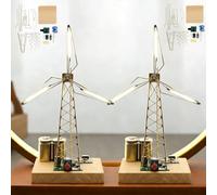 Rotating Windmill Night Light,DIY Rotating Copper Wire Windmill Night Light Kit,Desktop Mechanical Art Lamp with Motorized Spinning Blades,Industrial Metal Sculpture Decor Gift (2)