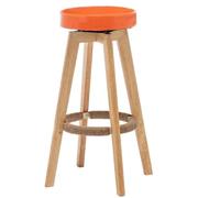 Rotating Wooden Bar Stools 360° - High Back Bar Chairs with Footrest for Dining Room - Modern Counter Height Bar Hocker - Stylish Pub Seating (C)
