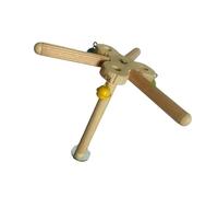 Rotating Wooden Windmill Perch Toy with Bells for Parakeets Budgies Cage Exercise & Mental Decor Bird Cage Accessories/26(B)