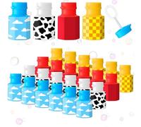 Rotatingpals 24 Pack Bulk Bubble Wands Cartoon Party Supplies Theme Birthday Party Supply Cartoon Theme Birthday Bag Stuffers Supplies Decorations for Adults(Wand,Hexagon Bottles)