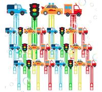 Rotatingpals 24 Pcs Transportation Bubble Wands Bulk Bubble Wands for Kid Bubbles Wand Toys Vehicle Themed Party Favors for Transportation Birthday Party Supplies, Goodie Bag Fillers, Classroom Prizes