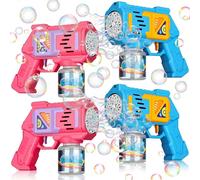 Rotatingpals 4 Pack Wedding Party Favors Bubbles Guns Electric Bubble Gun with 4 Bubble Solutions Bubbles Machine Blower Outdoor for Wedding Party Accessories