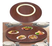 RotatingWooden Serving Tray Round 50-90cm 360° Swivel Table Centerpiece Large Silent Bearing for Dining Table Elegant Red-Brown Finish (70cm)