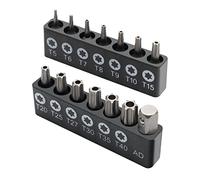 ROTATION 14-Piece Tamper Resistant Star Bits, Chrome Vanadium Steel, T5 - T40 Impact Grade Security Torx Bit Set, 1/4-inch Hex Shank