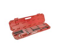 ROTATION 4-Piece Heavy-Duty Pry Bar Set, Forged Chrome Vanadium Steel, Metal Strike Caps, Soft Grip Non-Slip Handles, 30°/75°/90° Angled & Straight Tips, 24” 36” Wrecking Bars with Storage Case, Red