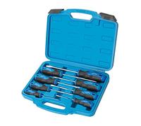 ROTATION 8-Piece Magnetic Screwdrivers Set with Nichrome tip, 4 Phillips and 4 Slotted Tips, Professional Cushion Grip Screwdriver Set with High Torque (8pc_Silver tip_Gloss)