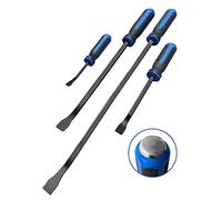 ROTATION Pry Bar Set Heavy Duty, Thicker Hammer Strike Cap, Angled Tip, Mechanic Hand Tools for Automotive, Demolition, Nail Puller, Crowbar | 4-Piece | Blue