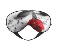 Rote Rose1 (1) Print Soft Eye Mask â€“ Elastic Nighttime Shade, Light-Proof Blindfolds for Plane, Yoga, Travel