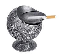 Rotekt Windproof Ashtray, Vintage Art Craft Ashtray Metal Round Ball Stamped Pattern Gift Decoration(02)