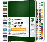 Roterunner Purpose Planner Notebook B5 7.5”x9.8” 12 Month Undated 2026 Daily Weekly and Monthly Productivity Goal Setting Tool for Work Home ADHD Planner for Adults Self Care Journal