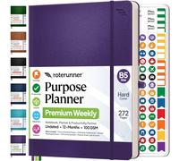 Roterunner Purpose Planner Notebook B5 7.5”x9.8” 12 Month Undated 2026 Daily Weekly and Monthly Productivity Goal Setting Tool for Work Home ADHD Planner for Adults Self Care Journal