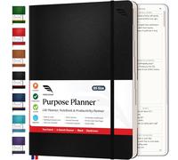 Roterunner Purpose Planner Notebook B5 7.5”x9.8” Undated Planner 2025 Daily Weekly and Monthly Productivity Goal Setting Tool for Work Home