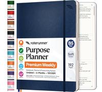 Roterunner Purpose Planner Notebook B5 7.5”x9.8” Undated Planner 2025 Daily Weekly and Monthly Productivity Goal Setting Tool for Work Home