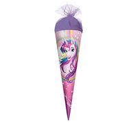 ROTH Gift School Cone, Unicorn Portrait, 35 cm, Small, Round, Tulle Closure, Unicorn Sweets Cone