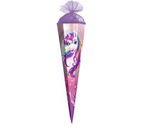 ROTH Gift School Cone Unicorn Portrait 50 cm Small - Hexagonal Tulle Closure - Sugar Bag Unicorn