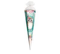 ROTH Lieselotte Gift School Cone Small Owl 50 cm Hexagonal Red Lace Tulle Closure Sugar Bag First Day of School