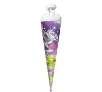 ROTH Magic Pegasus School Cone Large with Glitter 70 cm Round Red Lace Felt Closure Sugar Bag Starting School