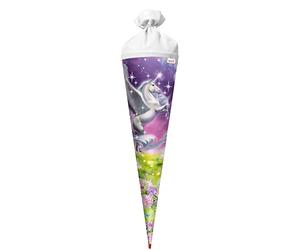 ROTH Magic Pegasus School Cone Large with Glitter 70 cm Round Red Lace Felt Closure Sugar Bag Starting School