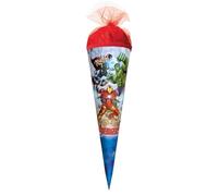 ROTH Marvel Avengers Small School Cone 50 cm - Round, Tulle Closure - Marvel Avengers Sweets Cone First Day of School