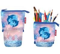 ROTH Pencil Case, 2-in-1 Pencil Case & Pen Holder - Gaming Pencil Case with Zip - Pencil Case for School & Leisure, Dolphins, 13 x 18 x 6 cm, Pencil case