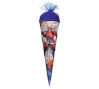 ROTH School Cone Small 50 cm Tech Warrior - Round Sibling Sugar Cone for School for Boys First Day of School Gift with Tulle Closure