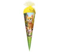 ROTH Small School Cone 35 cm Miez and Mouse - Round Sugar Bag for First Day of School for Children, Small First Day of School Gift