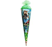 ROTH Small School Cone, 50 cm, Block Game, Square Sibling Sugar Cone for First Day of School for Children, First Day of School Gift with Tulle Closure