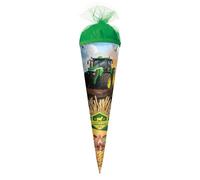 ROTH Small School Cone 50 cm Tractor Power - Round Sibling Sugar Cone for School for Boys First Day of School Gift with Tulle Closure