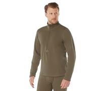 Rothco ECWCS Gen III Level II Underwear Top - Thermal Quarter Zip Grid Fleece Mid-Weight Shirt, Ar 670-1 Coyote Brown, XXXXL