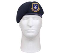 Rothco Inspection Ready Beret With USAF Flash - Midnight Navy Blue, Midnight Navy Blue, 7.375