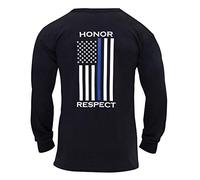 Rothco Thin Blue Line Honor and Respect Long Sleeve T-Shirt (Black, X-Large)