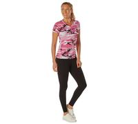 Rothco Womens Long Length V-Neck Camouflage T-Shirt, Pink Camo