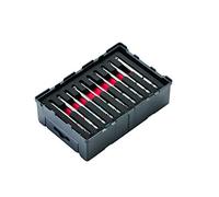 'Rothenberger 1000002182 Colour Ring Set 10-Piece Tool Box 1/4 90 mm with Colour Coordinating | Reusable Robox | 3 Mixed Bit Set Philips, Pozidriv and Torx Bits Grey