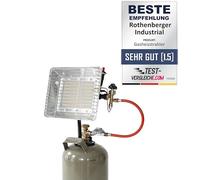 ROTHENBERGER heater - heater incl. piezo ignition, hose & regulator, gas heater, top heater, operated with propane - gas For 5 Kg or 11 Kg bottles