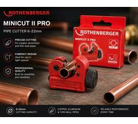Rothenberger Minicut Pro Plumbers Copper Pipe Tube Cutter (6-22mm) 70402