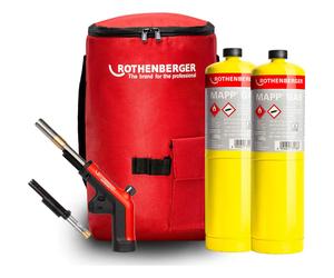 Rothenberger SuperFire PRO Gas Blow Torch 2 Bottles Mapp Gas & Hot Bag