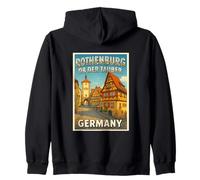 Rothenburg ob der Tauber Germany Vintage Travel Art Graphic Zip Hoodie