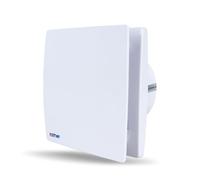 ROTHER Quiet Bathroom Extractor Fan - 4 Inch White Flat Panel, IP44, Timer Function, Wall or Ceiling Mounted, Modern Ventilation Fan 100mm