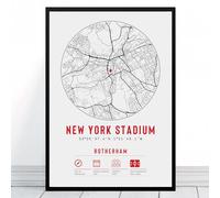 Rotherham New York Stadium Map | Framed & Print Only Available | United Minimalist Gift FC Football Fan Poster Art Artwork Gift For Him Memorabilia | Father's Day Christmas Birthday